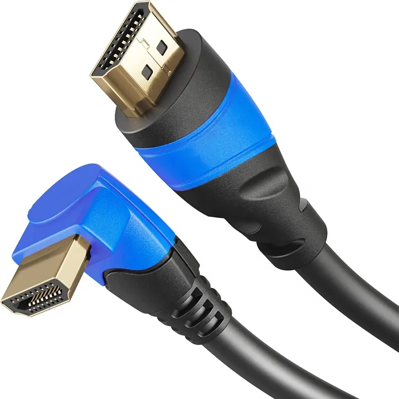 PVC Jacket 90-Degree 90 Degree Right Angle A To A HDMI High-Speed 4K 8K 2.1 HDMI Cable 1M 1.5M 2M 3M Black Blue White Red Yellow