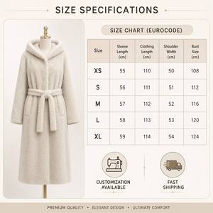 Mantel Luaran Wanita Musim Dingin, Model Slim, Berbahan Bulu Mink Imitasi, Berkerudung, Panjang, Lembut, Ramah Lingkungan, Hangat, Tebal, Berbulu, Dilengkapi Sabuk, Modis - Product Image 4