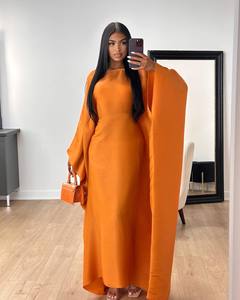 Quá Khổ khiêm tốn hàng ngày mô hình rắn tất cả các mùa của phụ nữ dài tay áo sáng Chất liệu maxi tiệc áo choàng abaya thoáng khí - Product Image 4