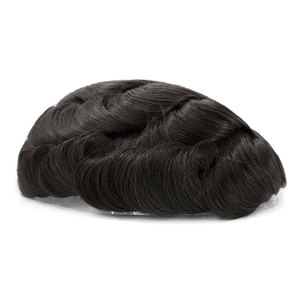 Peluca de peluquín de cabello humano indio PU de piel fina de inyección de 2017, prótesis capilar para hombres - Product Image 6