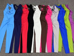 Sexy Back Leggings Jumpsuits for Women Built-in Bra Romper Full Length <strong>Unitard</strong> One Piece Yoga Jumpsuits Gym Wear Activewear - Product Image 6