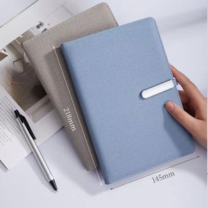 สมุดบันทึกปกแข็งหนัง PU A5 ปรับแต่งได้ จำนวนมาก 100 แผ่น เย็บเข้าเล่ม กระดาษมีเส้นบรรทัด คุณภาพพรีเมียม สำหรับสำนักงาน การประชุม นักเรียน นักศึกษา ไดอารี่ - Product Image 3