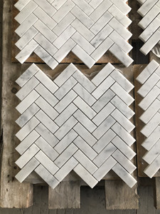 Union siècle mosaïque pierre marbre de carrare mixte laiton <span class=keywords><strong>chevron</strong></span> chevrons mosaïque or blanc cuisine dosseret mur mosaïque <span class=keywords><strong>carrelage</strong></span> - Product Image 3