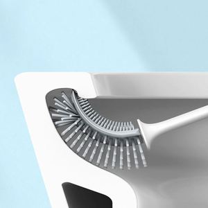 Brosse de toilette détachable double face avec base, fixation murale sans perçage, brosse de nettoyage de toilettes à long manche - Product Image 3
