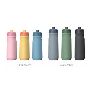 Nouvelle gourde universelle pour vélo 18 oz - Acier inoxydable isolé avec <span class=keywords><strong>4</strong></span> options de couvercle pour vélo et fitness - Convient à la plupart des porte-bidon de vélo - Product Image 1