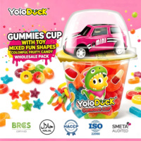 Yoloduck Groothandel Zure Gummy Candy 6 Mini Pakjes Speelgoedauto's Multi Fruit Halal Gummy Candy Groothandel