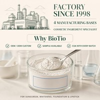Titanium Dioksida TIO2 Kosmetik Non-Nano yang Aman untuk Kulit, Bahan Baku Penghalang UV untuk Formula Riasan Foundation & Lipstik Sehari-hari