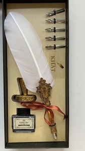 Commercio all'ingrosso HS calligrafia calligrafica piuma di pavone penna stilografica per scrivere firma regalo di nozze doccia nuziale per feste - Product Image 2