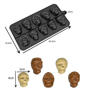 <span class=keywords><strong>Moule</strong></span> à <span class=keywords><strong>gâteau</strong></span> en silicone 10 grilles 5 styles Crâne <span class=keywords><strong>Cerveau</strong></span> <span class=keywords><strong>Halloween</strong></span> pour la cuisson de bonbons et chocolats, fabriqué en Chine, emballé individuellement - Product Image 5