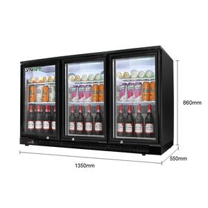 LVNI yatay 3 cam kapi bar sayacı masa ticari içecek bira ekran buzdolabı soğutucu ile led ışık - Product Image 1