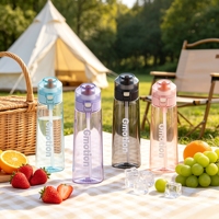 Bouteille Écologique et Sûre pour Aliments, Anti-Fuite, avec Couvercle à Ouverture Rapide, Idéale pour le Camping, les Sports de Plein Air, l'École, la Randonnée et les Voyages