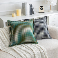 Nouvelle Arrivée Housse de Coussin Décorative Moderne en Tissu Teint à la Fils Motif Pied-de-Poule Américain pour Canapé, Lit, Salon et Décoration Intérieure