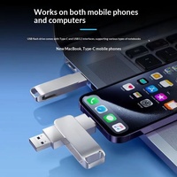 Unidad Flash USB Metálica de Doble Uso con Interfaz Dual Tipo-C, USB 3.0 de Alta Velocidad, Capacidad de 64 GB, Garantía - Modelo Y5-T