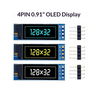 Módulo de Pantalla OLED de 0.91 Pulgadas, 4 Pines, IIC I2C, con Matriz de Puntos 12832, Controlador SSD1306, Interfaz IC