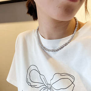 Collana originale di fabbrica in argento di alta qualità S925 con temperamento All-Match naturale perla d'acqua dolce grigio stile alla moda all'ingrosso - Product Image 5