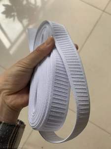 Dây thun dệt gân không cuộn, màu trắng đen, rộng 2,5cm (1 inch), sản xuất tại nhà máy - Product Image 4