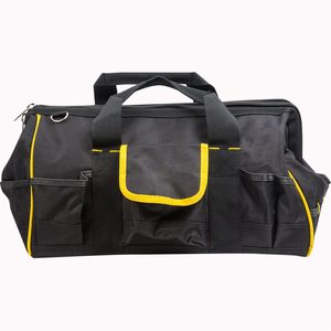Sac de rangement pour outils robuste et imperméable de 18 pouces avec 30 poches, fond rigide pour les électriciens et les charpentiers - Product Image 4
