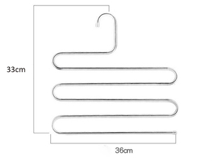 Organizador de armario de acero inoxidable, colgador de bufanda en forma de S, 6 en 1, ahorro de espacio, estante multifuncional para pantalones - Product Image 5