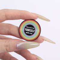 Vous pouvez être vous-même fierté drapeau argent métal coeur épinglette broches Badge arc-en-ciel couleur Lgbtq doux émail épinglette