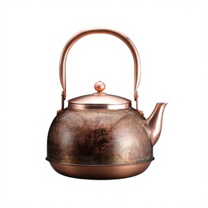 Bouilloire artisanale en cuivre pur avec poignée et couvercle, bienfaits ayurvédiques pour la santé, pour la cuisine, la table, le service du thé et du café - Product Image 4