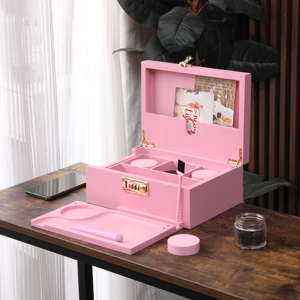 Boîte de rangement Woodworkerart avec serrure à combinaison intégrée et plateau coulissant, tube, brosse, boîte de rangement pour accessoires à herbes, ensemble cadeau - Product Image 6