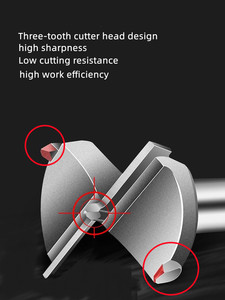 Ensemble de forets à bois ALLUSE 15-100 mm en carbure YG8 à tige ronde - Finition polie, auto-centrant - Product Image 5
