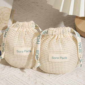 Sac <span class=keywords><strong>en</strong></span> maille de coton <span class=keywords><strong>lavable</strong></span> portable imprimé de logo personnalisé pour savon sac <span class=keywords><strong>en</strong></span> filet <span class=keywords><strong>en</strong></span> coton à cordon cadeau naturel - Product Image 1