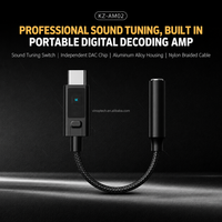 Convertisseur audio numérique AM02 USB Type C vers 3,5 mm, amplificateur de casque HiFi, 96 kHz 24 bits DAC ADC, dongle compact noir