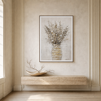 Peintures de natures mortes personnalisées, peinture à l'huile abstraite faite à la main sur toile, bouquet de fleurs avec vase, tableau mural, décoration intérieure