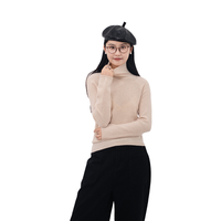 Mode couleur personnalisé femmes pull pull 100% laine de mouton à manches longues tricots col roulé dames tricoté femmes pull