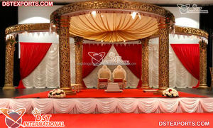 Grand Jodha Akbar Mandap Mandap ชุดแต่งงาน,หุ่นแบบบอลลีวูดทันสมัยสำหรับงานแต่งงานมาฮารานีรุ่นล่าสุดจากสหรัฐอเมริกา - Product Image 2