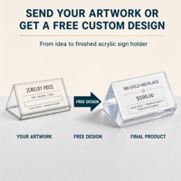 Support de Présentation de Table en Acrylique Transparent Magnétique Personnalisé pour Étiquettes de Prix, Cadre d'Affichage de Cartes de Vente au Détail, Vente en Gros Usine