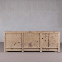 Meuble de rangement de salon à quatre portes en bois recyclé chinois antique, style Wabi-Sabi, éco-responsable, mobilier naturel pour la maison