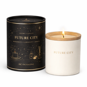 Luxury Candle Tube Packaging <b>Box</b> Custom Round Rigid Paper Cylinder for Scented Candle Glass Bottle Gold Foil Custom Logo Factory - Product Image 1