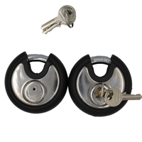 Serrure de cadenas à disque en acier inoxydable 201 recouverte de caoutchouc de type lune spéciale robuste de 60mm étanche pour l'utilisation de porte