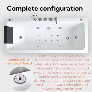 Ensemble de bain simple acrylique cinq pièces lumière colorée musique température de surf constante fonction de massage-livraison gratuite pour salle de bain - Product Image 3