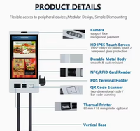 Kiosque de commande automatique, terminal de paiement en libre-service avec caméra NFC, lecteur de code-barres, imprimante thermique pour restaurant