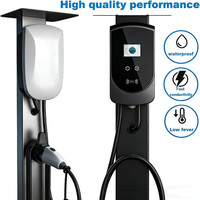 Station de recharge pour véhicules électriques JH-Mech résistante aux intempéries, noire, avec toit et crochet intégré, en acier laminé à froid.