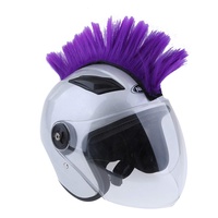 Bleu Punk perruque Mohawk Warhawk perruque accessoire bâton sur casque pour Ski Skate vélo motard vélo Scooter moto