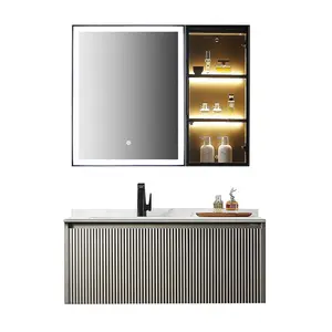Nuovo Design illuminato a LED a parete Smart Bath specchio armadio bagno medicina armadio in legno massello moderno rettangolo 25-35 giorni