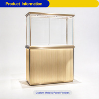 Vitrine de présentation de bijoux en aluminium, comptoir de bijouterie de luxe commercial, vitrine de présentation de bijoux en acier inoxydable