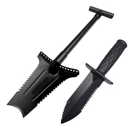Outil d'excavation pour truelle de jardin Pelle de détection de métal à double dentelure avec gaine