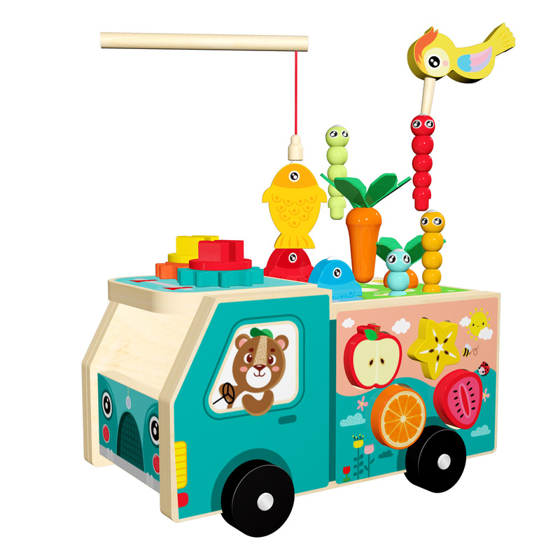 Children Multi functional Wooden Farm Car