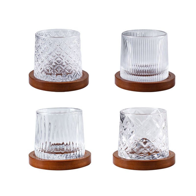 330ml Rotating Whiskey Glasses Spinning Swirling Drinking Glasses Stress Tumbler