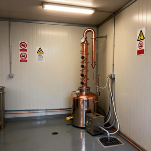Distillateur en cuivre à colonne de reflux pour la raffinage de l'alcool de haute pureté et la production d'alcool spiritueux - Product Image 1