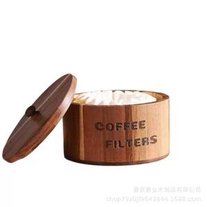 กล่องกรองกาแฟไม้พร้อมฝาปิด ภาชนะเก็บสำหรับกรองกาแฟ ใช้ในครัวเรือน - Product Image 5