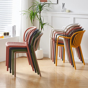 Sillas De Restaurante sedia bianca moderna Cafe all'aperto duro di plastica sedie alte mobili per la casa moderna semplice sgabello di plastica - Product Image 6