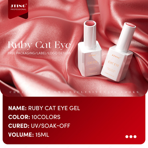 JTING Esmalte de Gel Magnético Ojo de Gato Rojo de 10 Colores para Navidad, Colección de Esmaltes de Gel Ojo de Gato Rubí, Sin TPO/HEMA, OEM, Esmalte de Uñas de Gel UV - Product Image 2