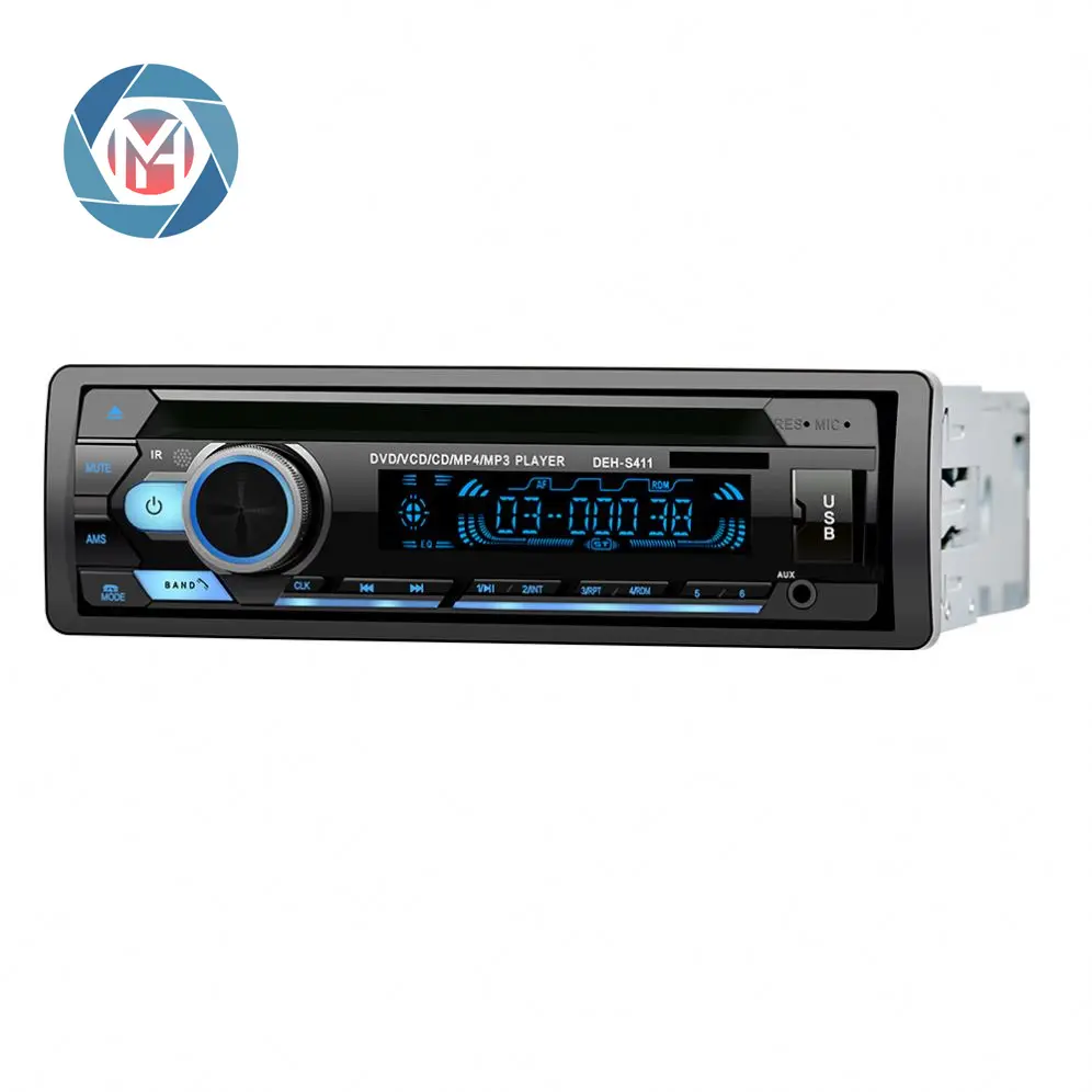1 Din Car BT MP3 Player FM Transmitter Car Radio DVD Video Output MP4 CD Playback Hands Free Call