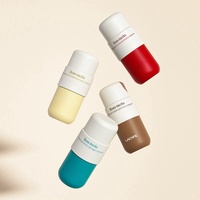 Set botol kaca silinder kosmetik dengan tutup sekrup untuk Losion Perawatan Kulit dan toples dibuat khusus grosir 100ml/130ml